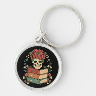 Floral Skull on your Books Keychain