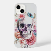 Floral Skull phone case, Goth iPhone Case