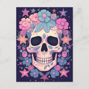 Floral Skull Postcard