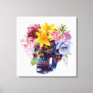 FLORAL SKULL RADIANCE CANVAS PRINT