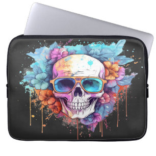 Floral Skull Shades Laptop Sleeve