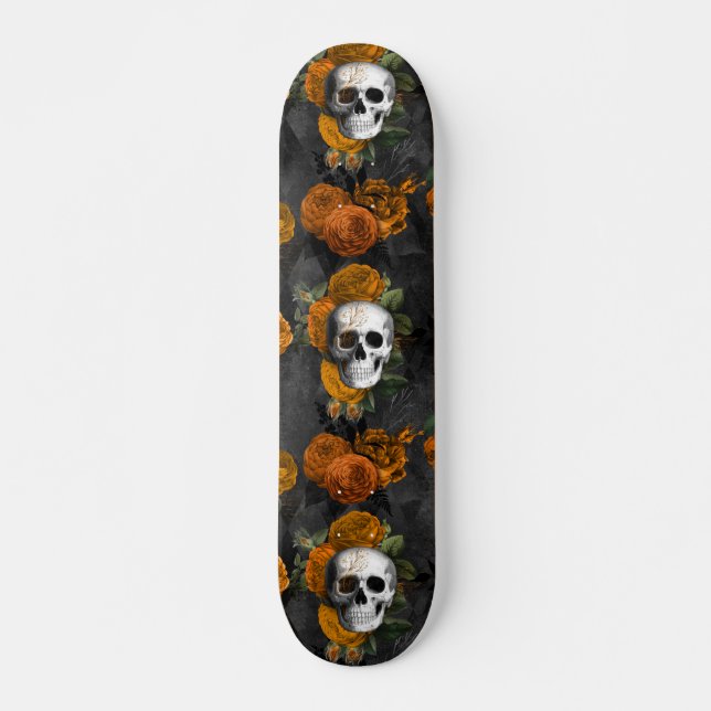 Floral Skull Skateboard (Front)