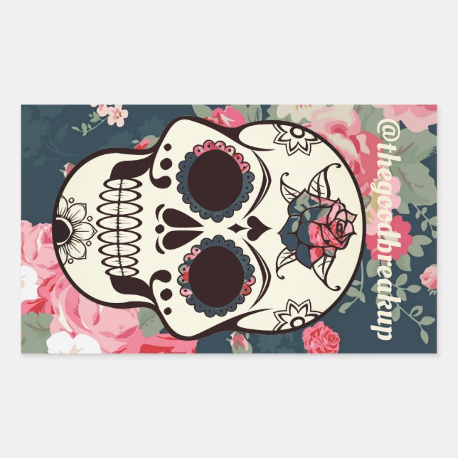 Floral Skull Sticker (Front)