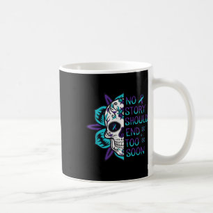 Floral Skull Suicide Awareness Mental Health  Coffee Mug