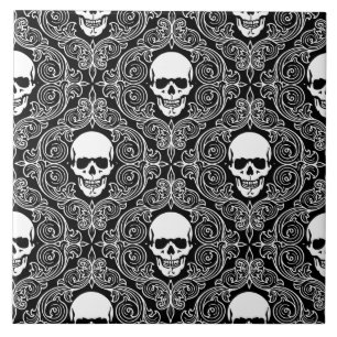 Floral Skull Tile