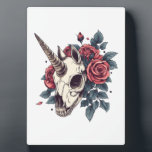 Floral Skull Unicorn (1) Plaque<br><div class="desc">Floral Skull Unicorn (1)</div>