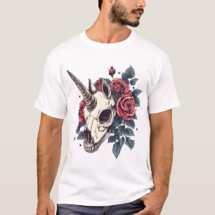 Floral Skull Unicorn (1) T-Shirt