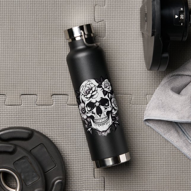 Floral Skull Water Bottle (Gym)