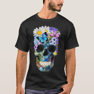 Floral Skull  Womens Halloween Dead Sugar Skull Fl T-Shirt