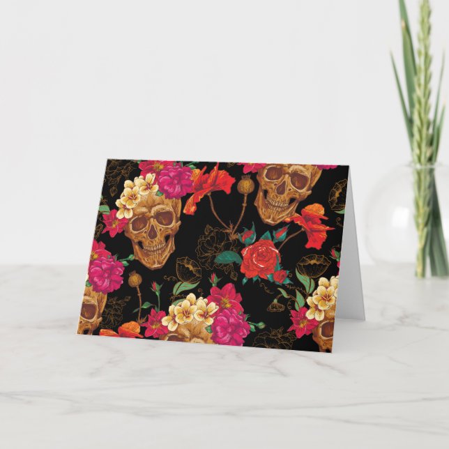 floral Skulls Card (Front)