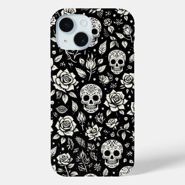 Floral Skulls Case-Mate iPhone Case (Back)