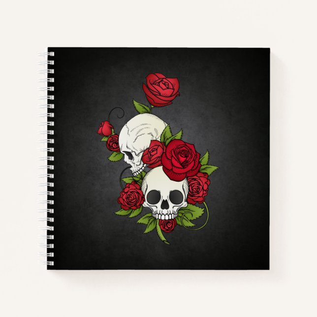 Floral Skulls Dia de los Muertos | Notebook (Front)