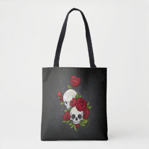 Floral Skulls Dia de los Muertos Tote Bag