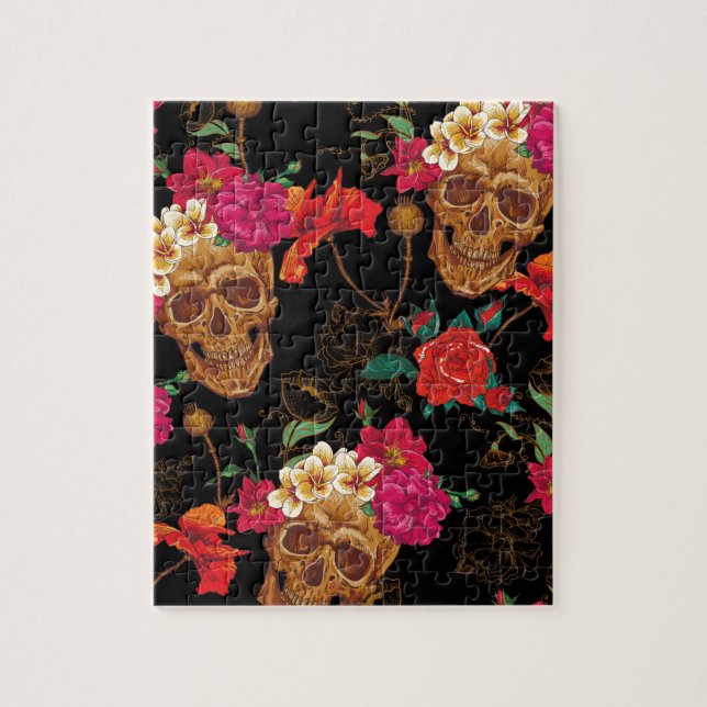 floral Skulls Jigsaw Puzzle (Vertical)