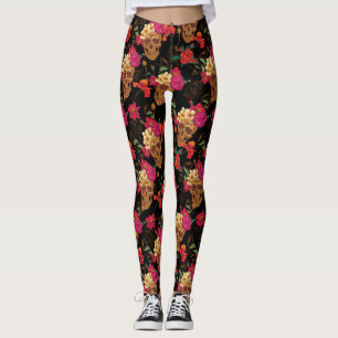 floral Skulls leggings