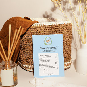 Floral Sleeping Deer Boy Mummy or Daddy Game Flyer