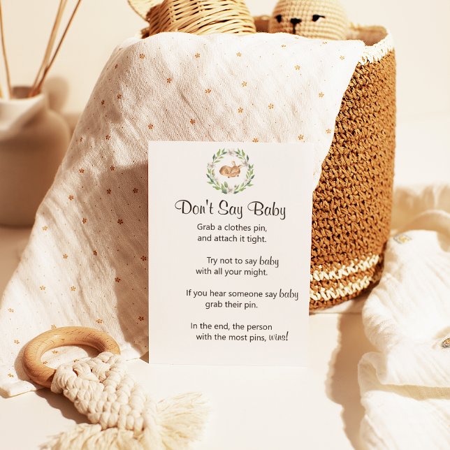 Floral Sleeping Deer "Don't Say Baby" Shower Game Poster (Creator Uploaded)