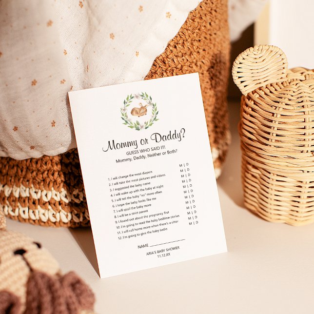 Floral Sleeping Deer Mommy or Daddy Game Flyer (Creator Uploaded)