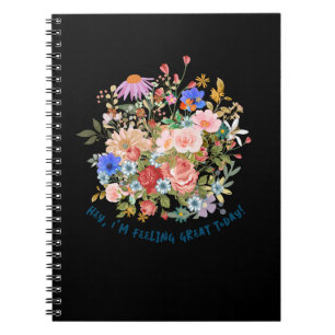 Floral & Slogan Graphic Notebook