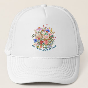 Floral & Slogan Graphic Trucker Hat