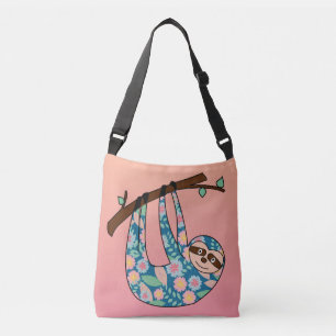 Floral Sloth Crossbody Bag