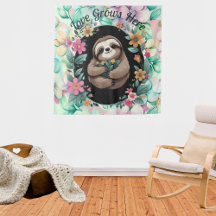 Floral Sloth Love Grows Here