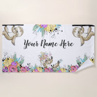 Floral Sloth Personalized