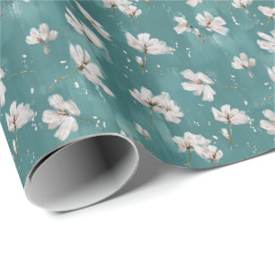 Floral Snow Spring Wrapping Paper