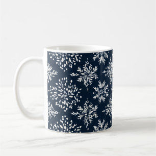 Floral Snowflakes Pattern Coffee Mug