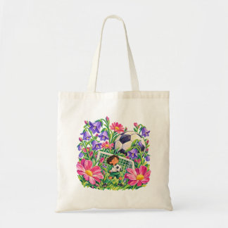 Floral Soccer Goalkeeper Purple Pink Sports Gift Tote Bag