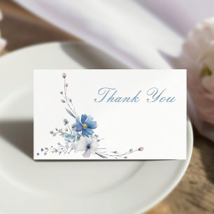 Floral Something blue befere i do Bridal Shower Thank You Card