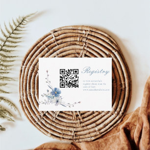 Floral Something blue before i do Bridal registry Enclosure Card