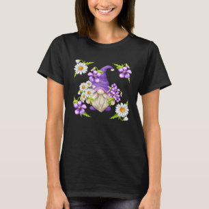 Floral Sommer Graphic For Women Purple Gnome Daisy T-Shirt