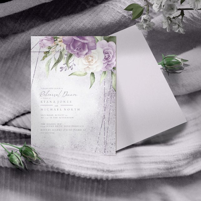 Floral Sparkles Wedding Rehearsal Mauve ID889 (Creator Uploaded)