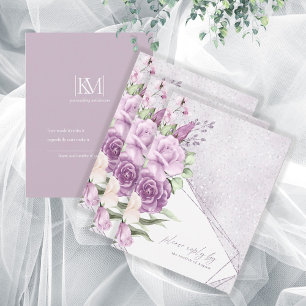 Floral Sparkles Wedding RSVP Mauve ID889