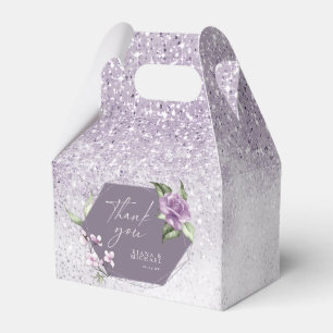 Floral Sparkles Wedding Thank You Mauve ID889 Favor Box