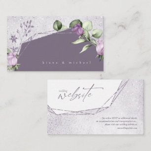 Floral Sparkles Wedding Website Mauve ID889 Enclosure Card