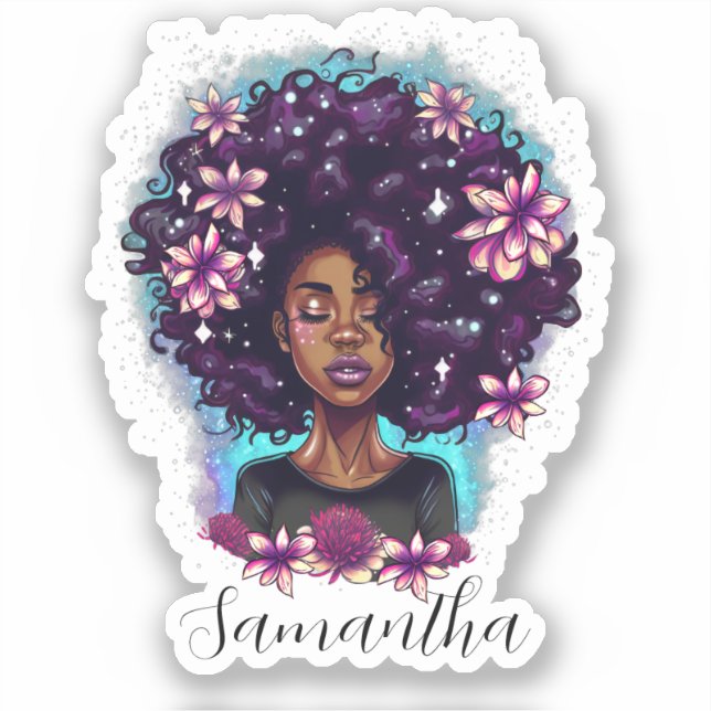 Floral Sparkling Afro Woman (Front)