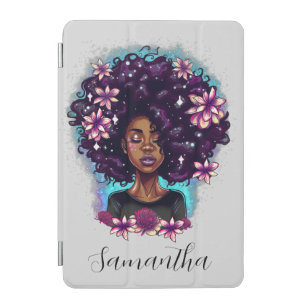 Floral Sparkling Afro Woman iPad Mini Cover