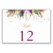 Floral Sparkling Amethyst Table Number Card