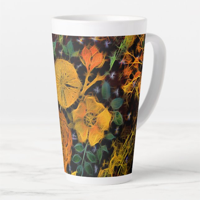 Floral Sparks Latte Mug (Right Angle)