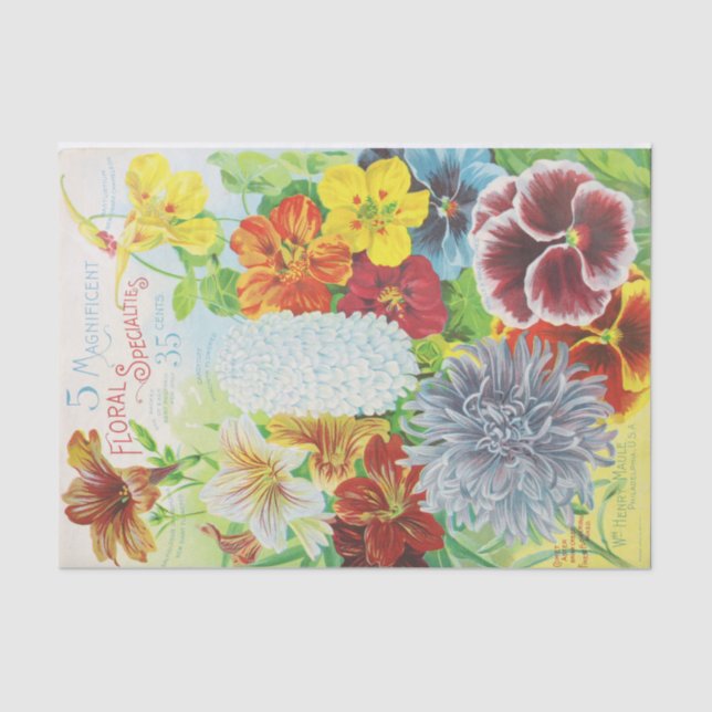Floral Specialties  Vintage Print Tissue Paper (Front)