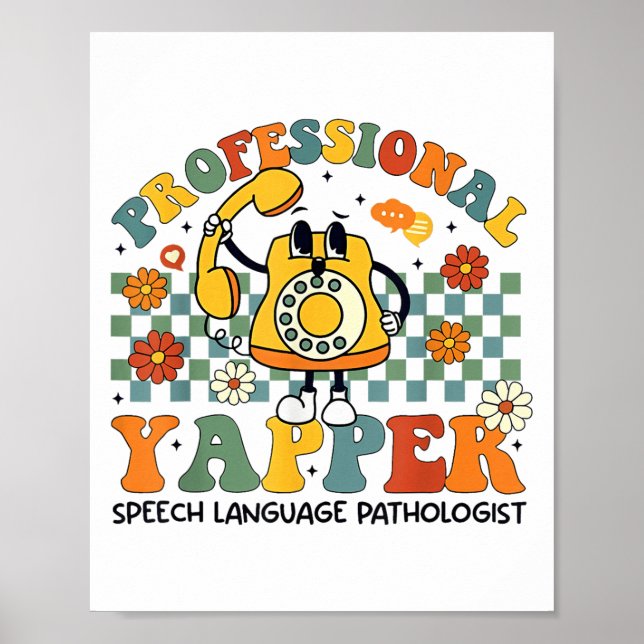 Floral Speech Language Pathologist Slp Professiona Poster (Front)