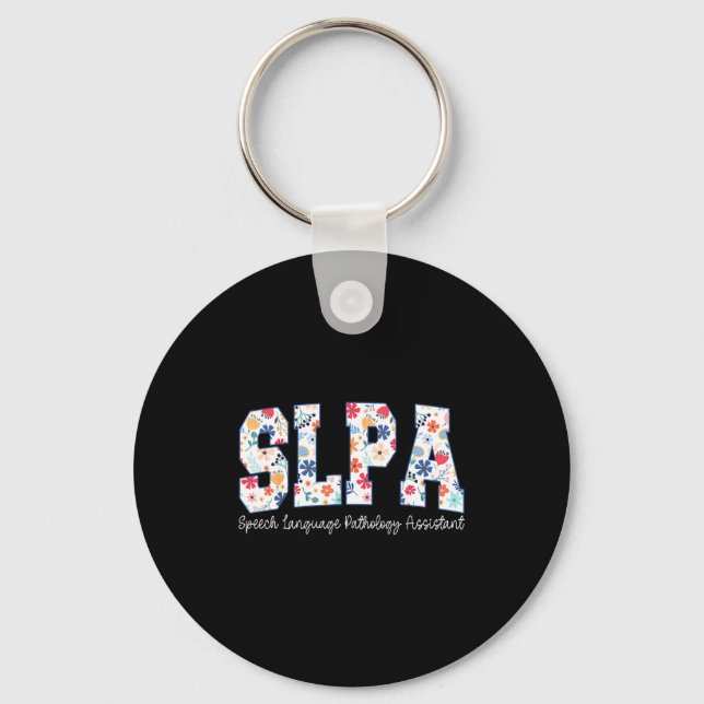Floral Speech Language Pathology Istant Slpa Appre Keychain (Front)