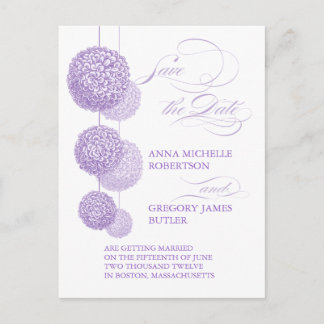 Floral Splendour Save the Date Announcement Postcard