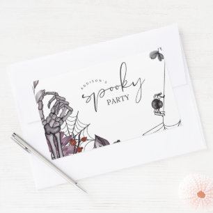 Floral Spooky Halloween Birthday Party Sticker