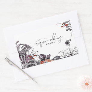 Floral Spooky Halloween Birthday Party Sticker