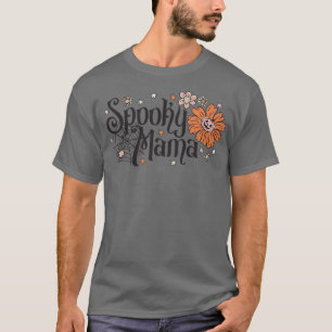 Floral Spooky Mama Womens Spooky Mom Halloween Par T-Shirt