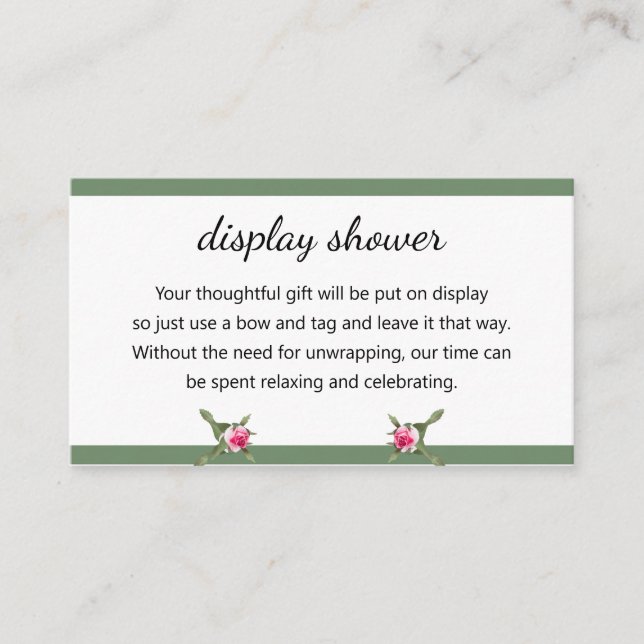Floral Spray Display Shower Enclosure Card (Front)