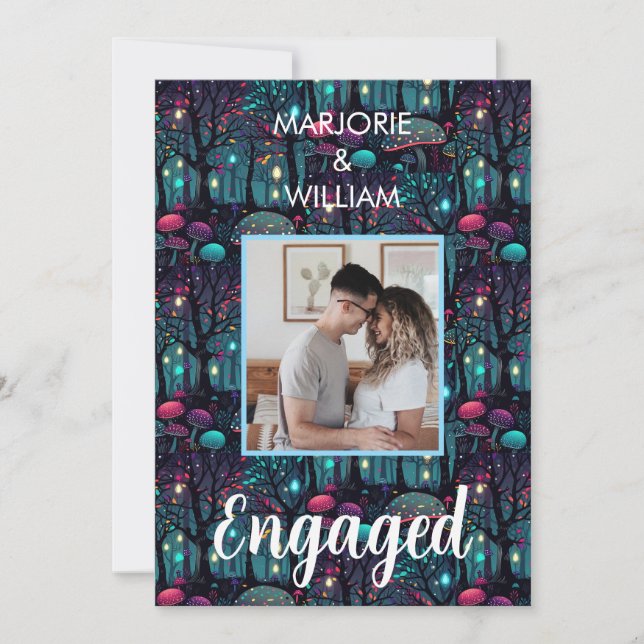 Floral Spray Fantasy Art Engagement Party Invitation (Front)
